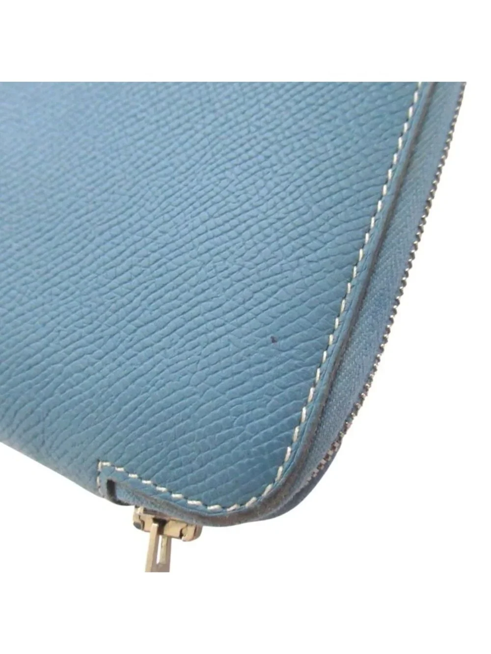 Hermes Veau Epsom Agenda Zip Around Notebook Cover Blue Jean